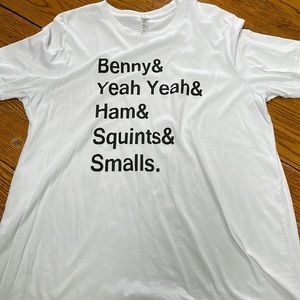 White graphic tee.  Bella Canvas.  Size XL.  Fabric is 100% cotton.